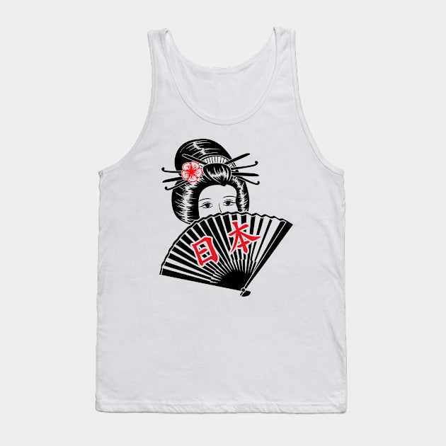 japanese girl, kawaii geisha Tank Top by Masamune